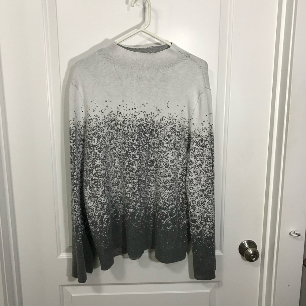 Investments  Gradient Ombre Gray Black Rayon  Sweater Large